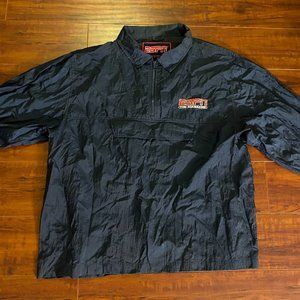 Vintage 80s ESPN Sport Center SC Navy Blue Quarter Zip Windbreaker Jacket sz XL